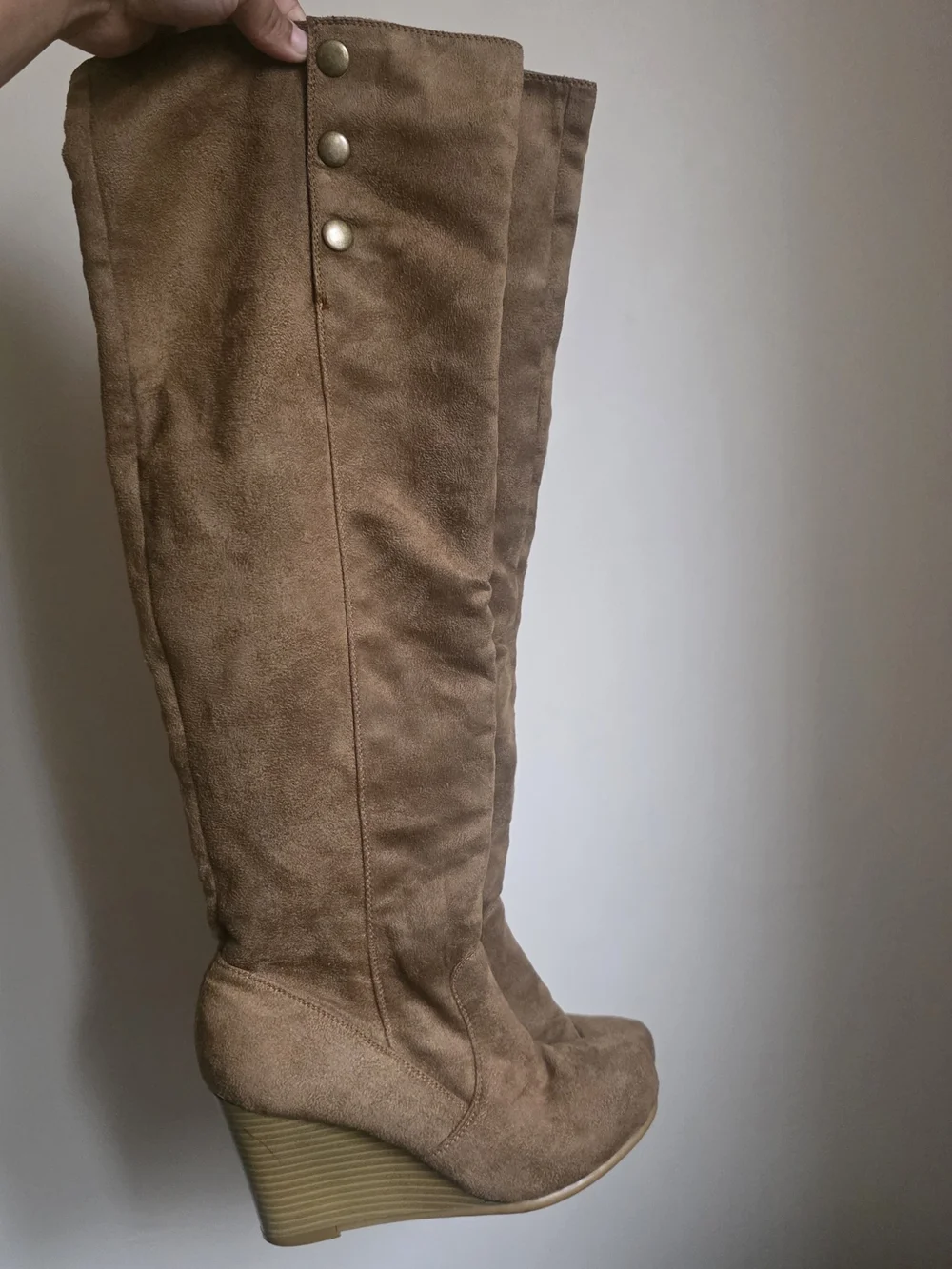 Women's Tall Wedge Boots in Brown